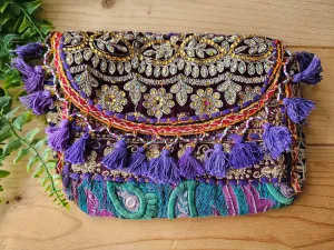 Purple Bandhani Patchwork bag