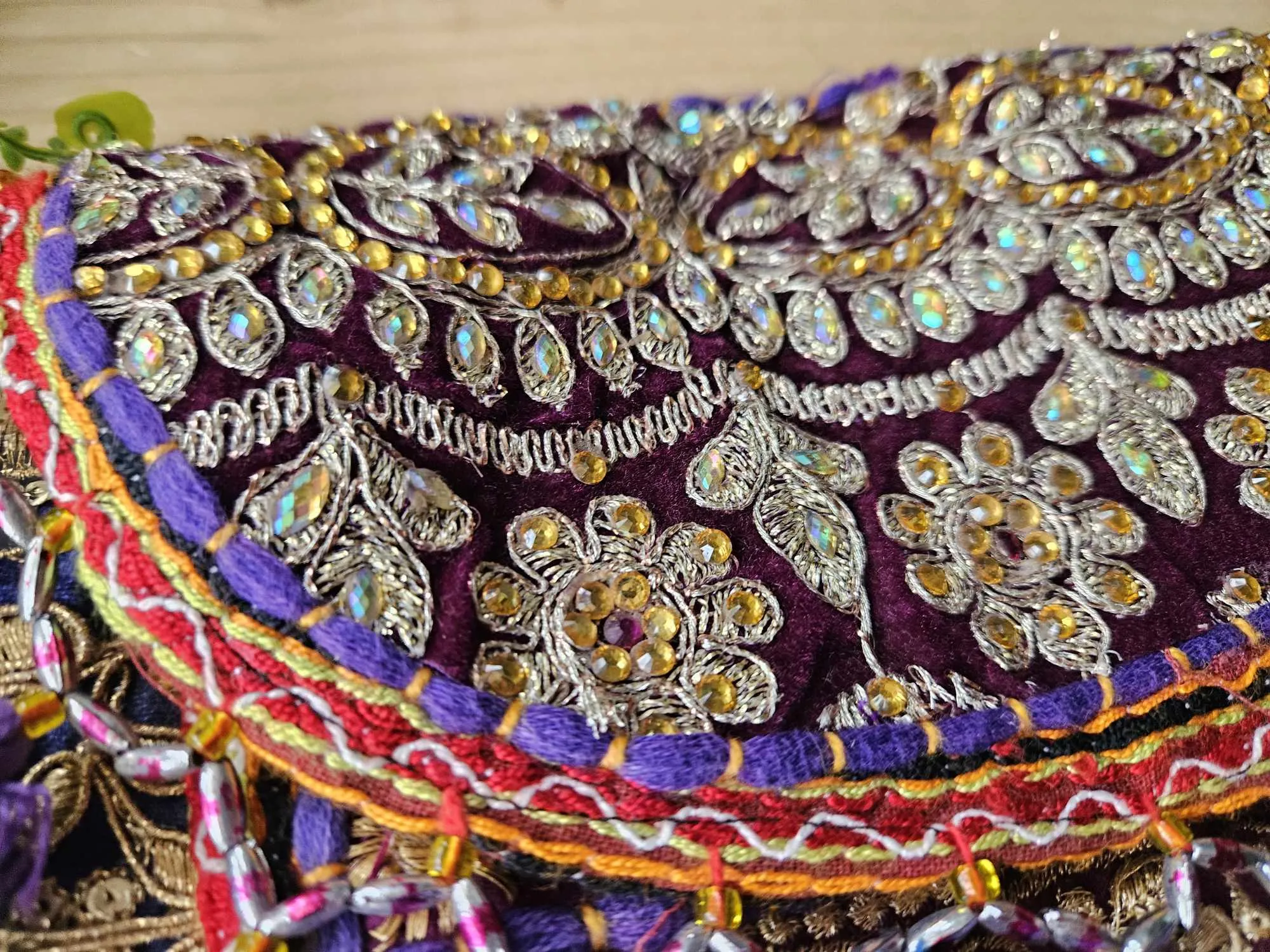 Purple Bandhani Patchwork bag