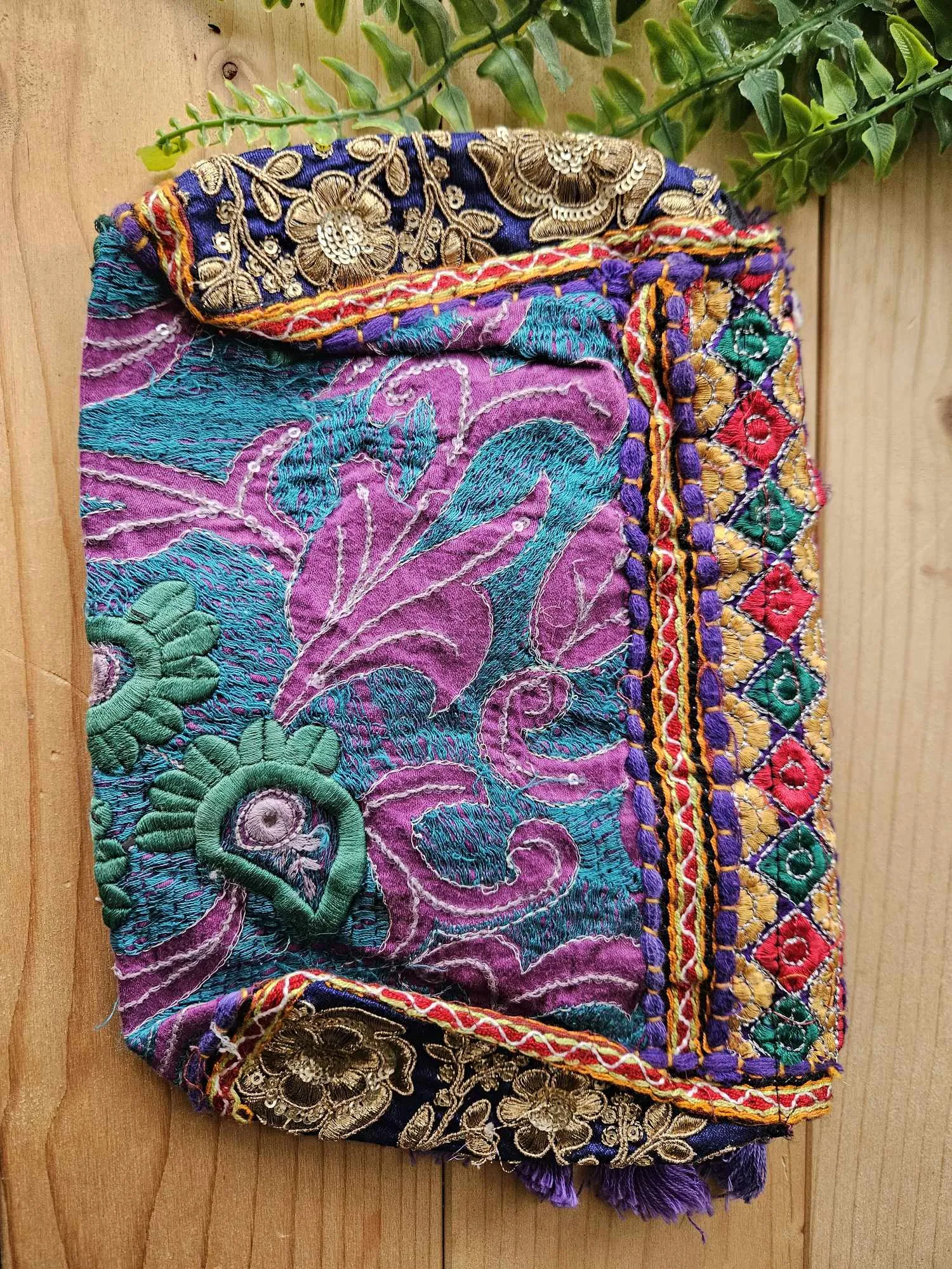 Purple Bandhani Patchwork bag