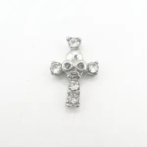 Queen - Nail Charms 10pc - #390 Silver Skull Crosses