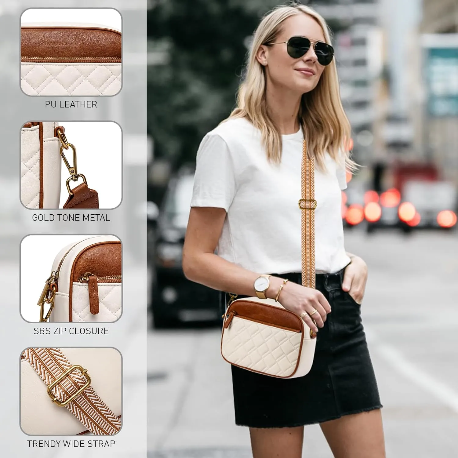 Quilted Crossbody Bags for Women Small Crossbody Purse Trendy Womens Purses and Handbags With Adjustable Strap