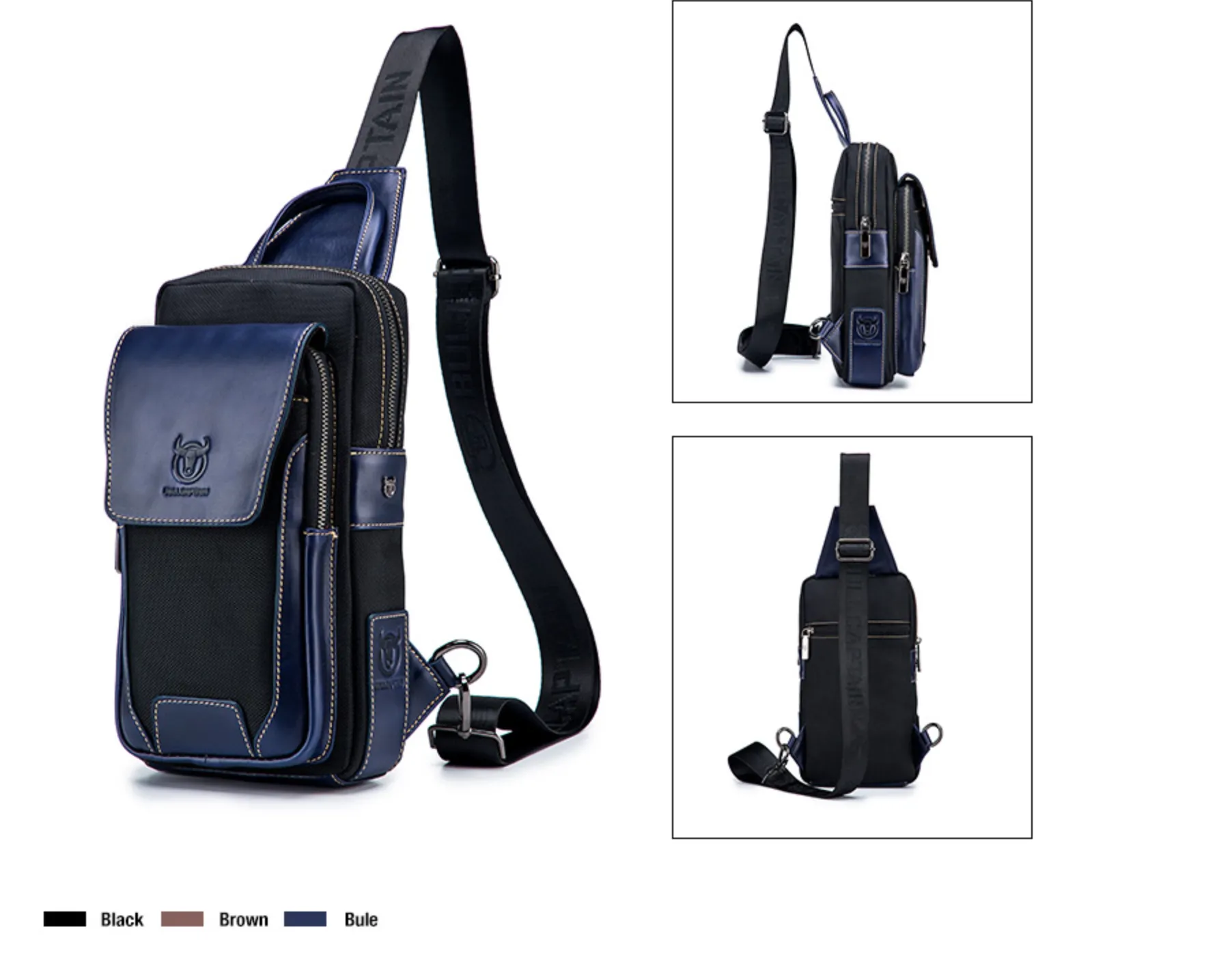 "Legend Collection" - Cowhide Shoulder Chest Bag - Metallic Range 3 Colours