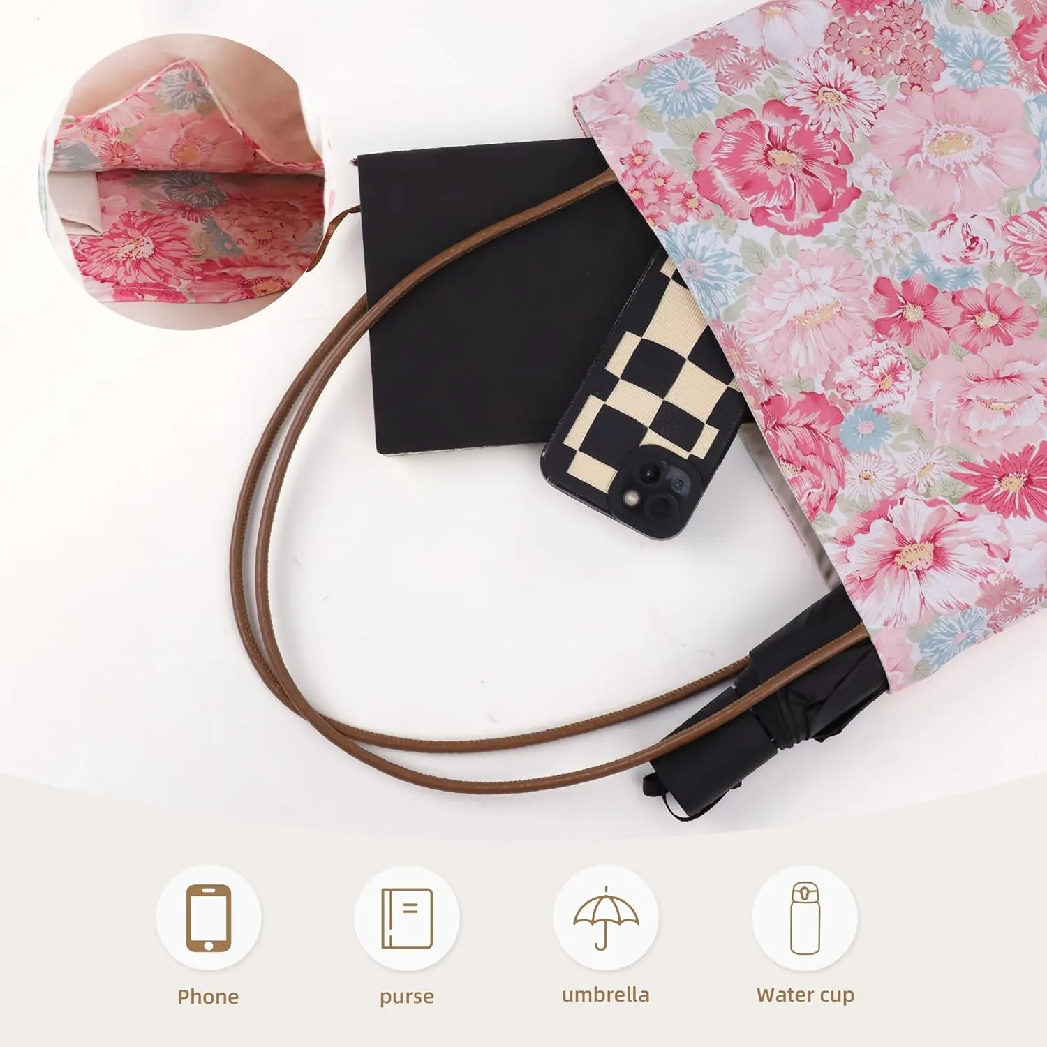 Rayon Hobo Bags for Women,Patterned Tote Bag,Large Capacity Shoulder Handbags with Inner Pockets