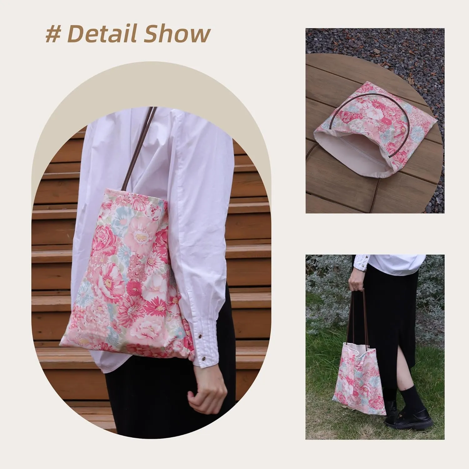 Rayon Hobo Bags for Women,Patterned Tote Bag,Large Capacity Shoulder Handbags with Inner Pockets