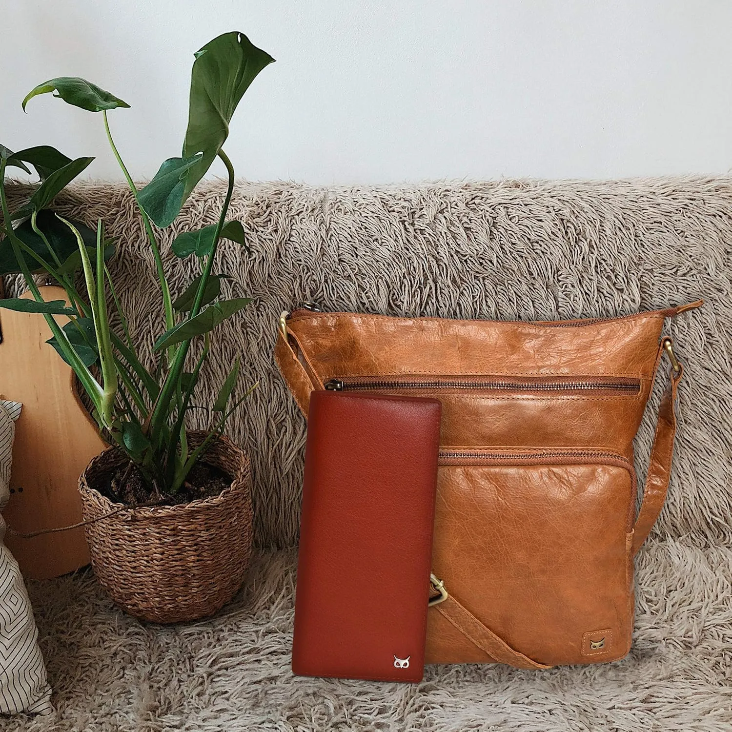 Real Leather Crossbody Bags Purses for Women Shoulder Handbags Crossover Handmade Stylish Trendy Pocketbook