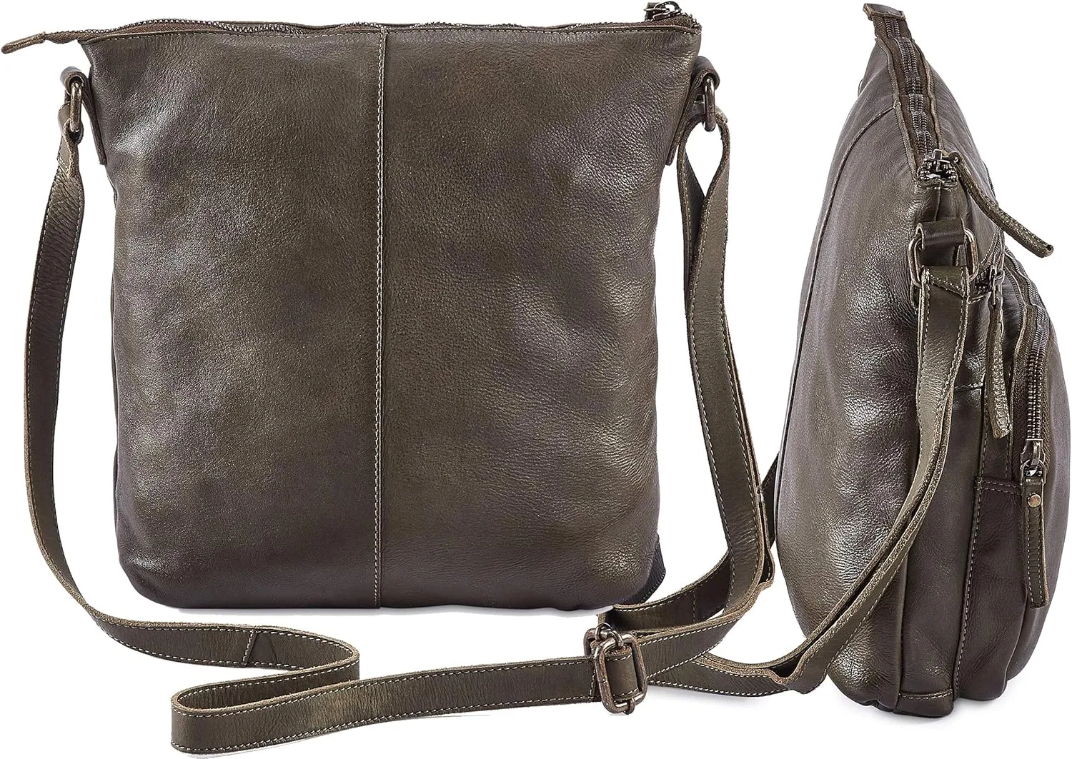 Real Leather Crossbody Bags Purses for Women Shoulder Handbags Crossover Handmade Stylish Trendy Pocketbook