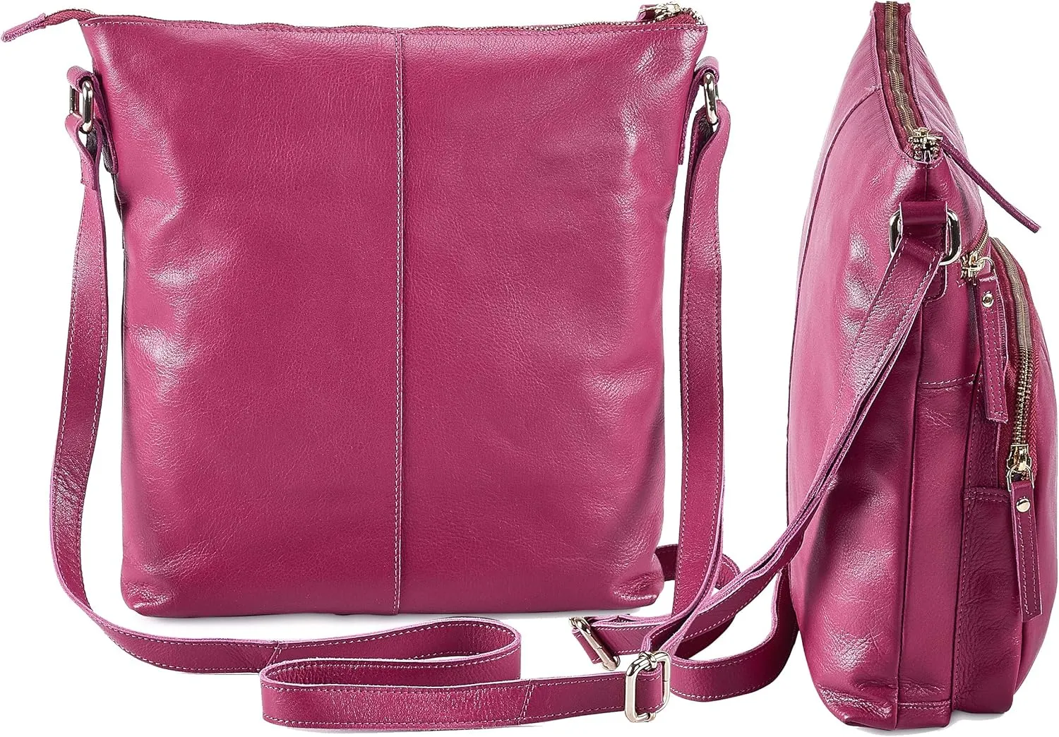 Real Leather Crossbody Bags Purses for Women Shoulder Handbags Crossover Handmade Stylish Trendy Pocketbook