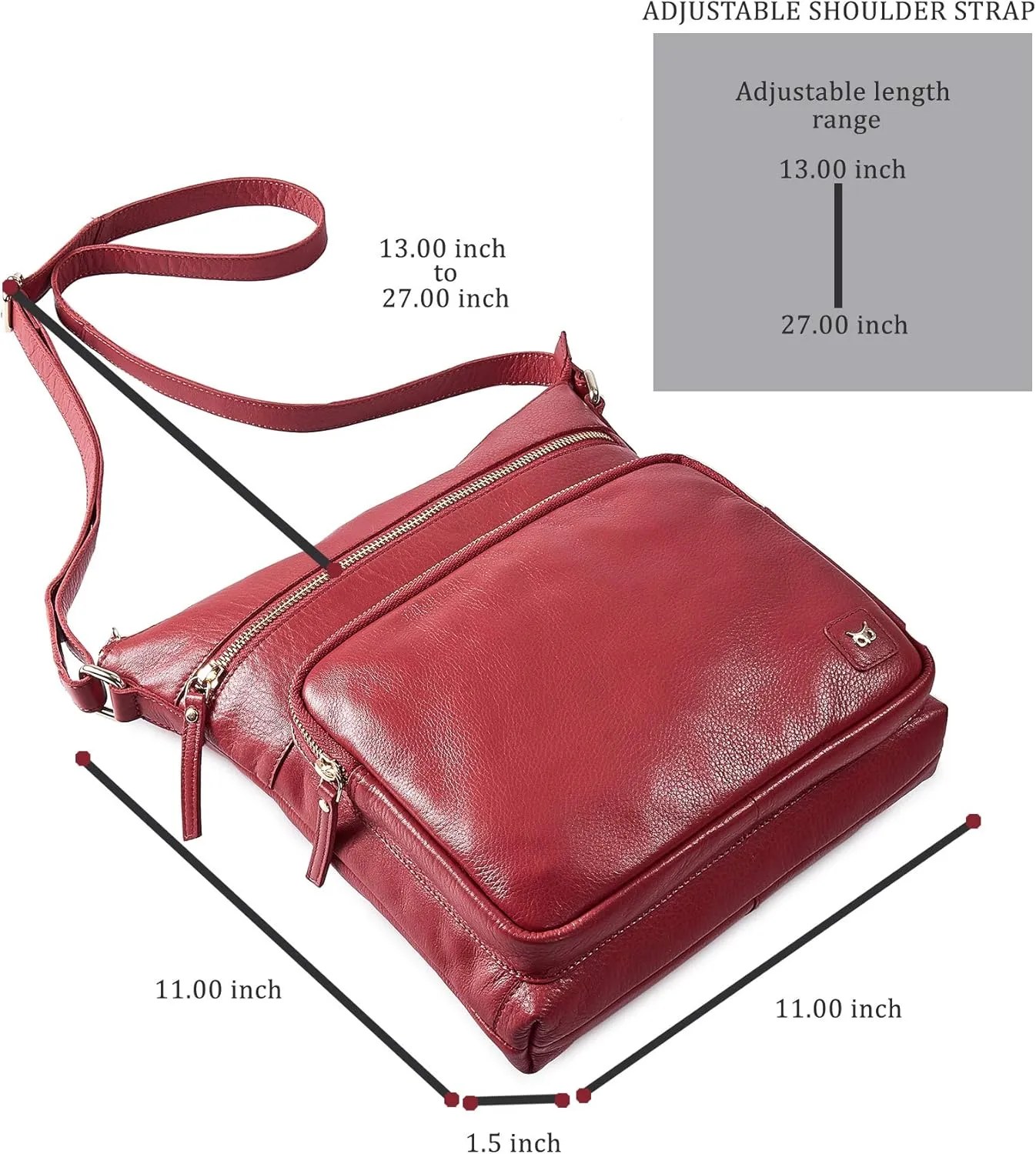 Real Leather Crossbody Bags Purses for Women Shoulder Handbags Crossover Handmade Stylish Trendy Pocketbook