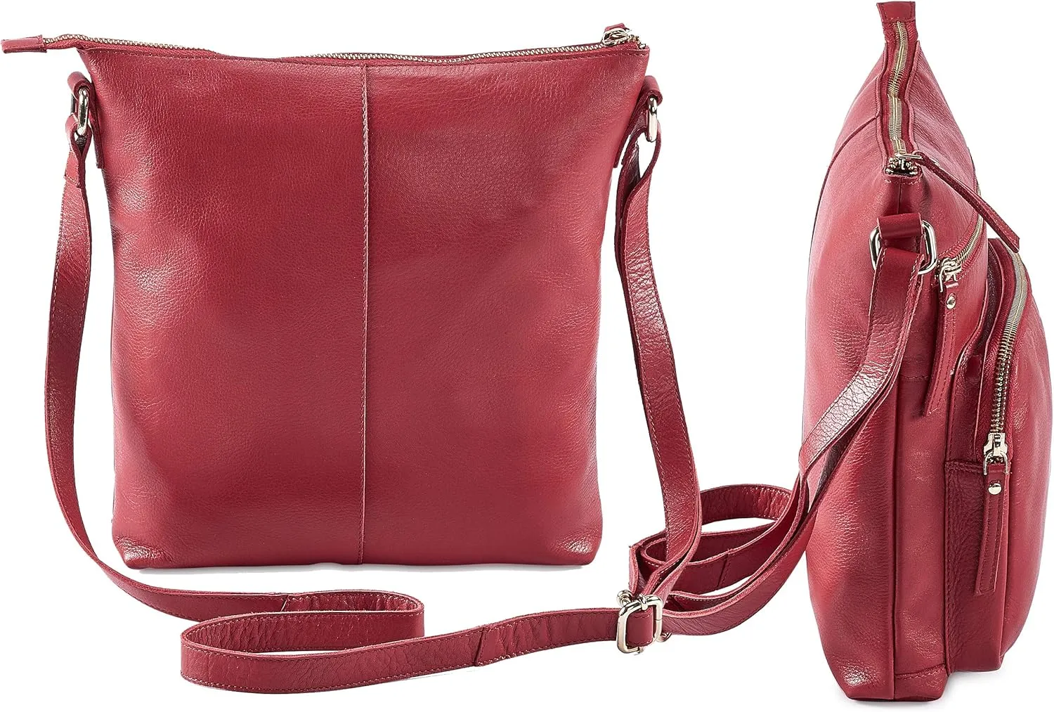 Real Leather Crossbody Bags Purses for Women Shoulder Handbags Crossover Handmade Stylish Trendy Pocketbook
