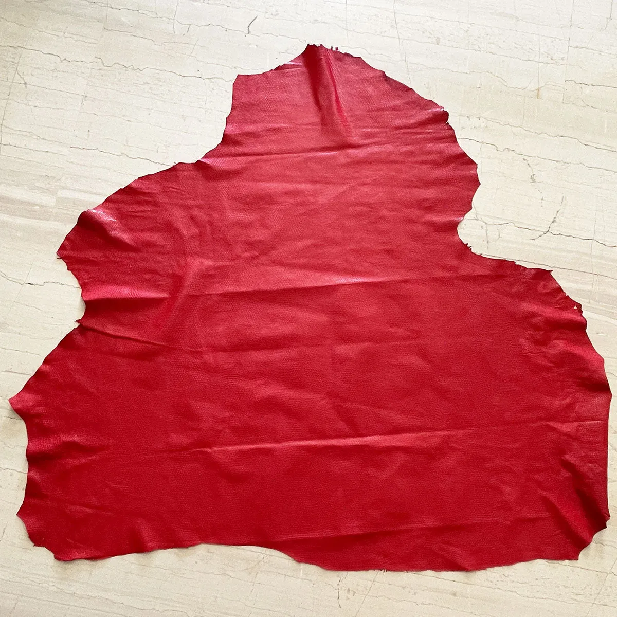 Red Lizard Patterned Leather