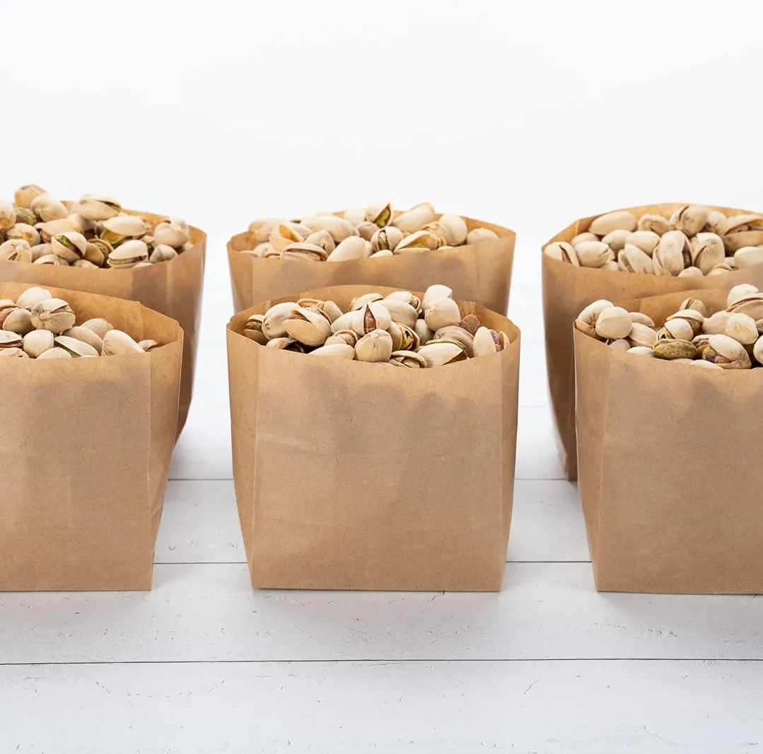 Restaurantware Bag Tek 3.9 x 2.3 x 3.8 Inch Paper Bags For Snacks 100 Small Paper Bags For Foods - Disposable Sustainable Kraft Paper Snack Bags Microwavable Freezable