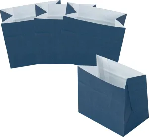 Restaurantware-Bag Tek 4.3 x 2.5 x 3.8 Inch Paper Bags for Snacks and Foods - 100 Large, Disposable, Sustainable, Midnight Blue, Microwavable, Freezable