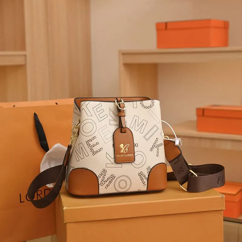 Retro Printed Ladies Bucket Shoulder Bag