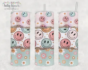 Retro Smiley Face Shimmer Glitter Tumbler TUMBSMILE0520