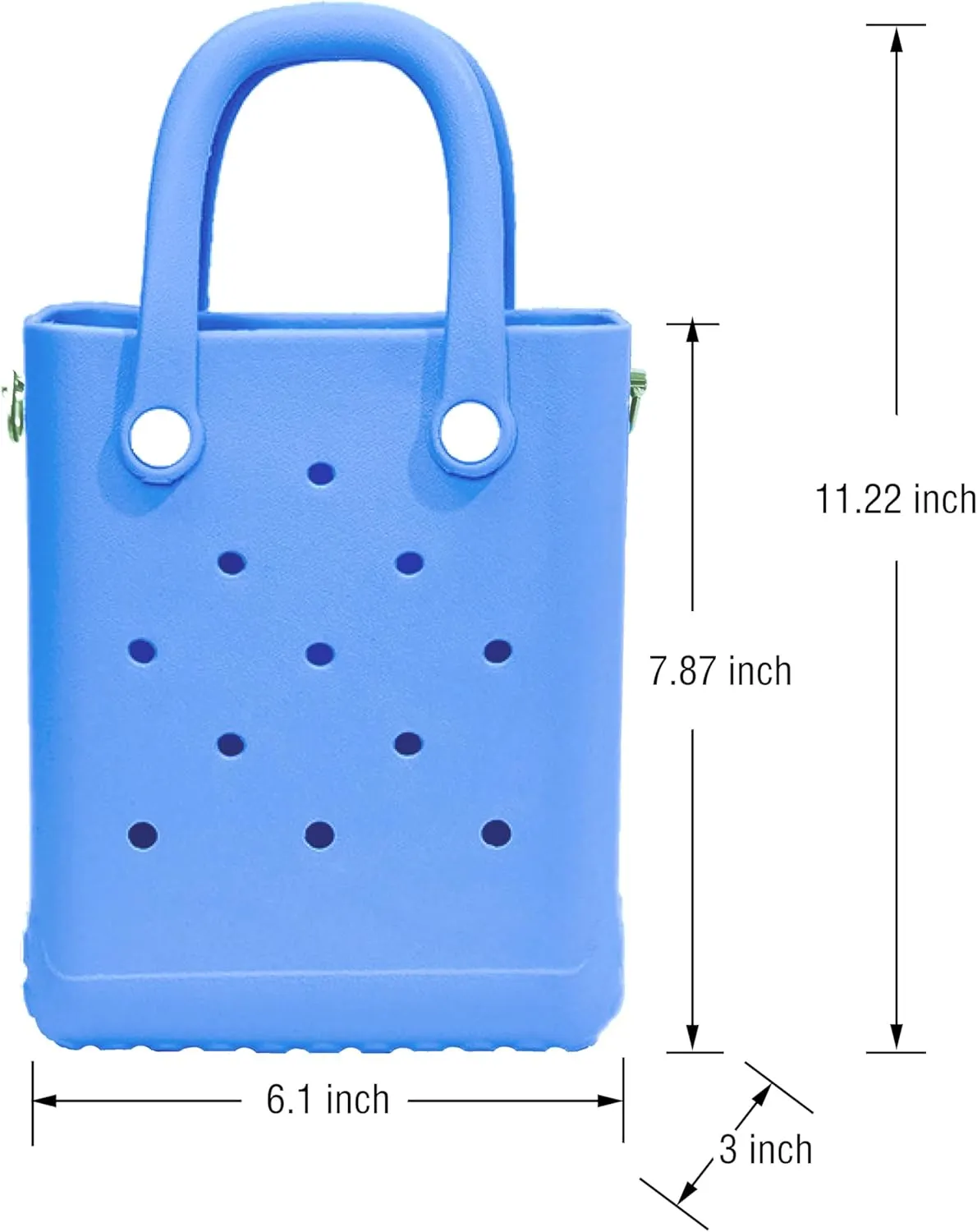 Rubber Beach Bag with Strap, Bitty EVA Tote Bag with 6 Charms