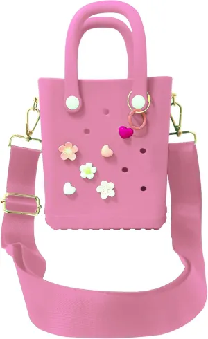 Rubber Beach Bag with Strap, Bitty EVA Tote Bag with 6 Charms