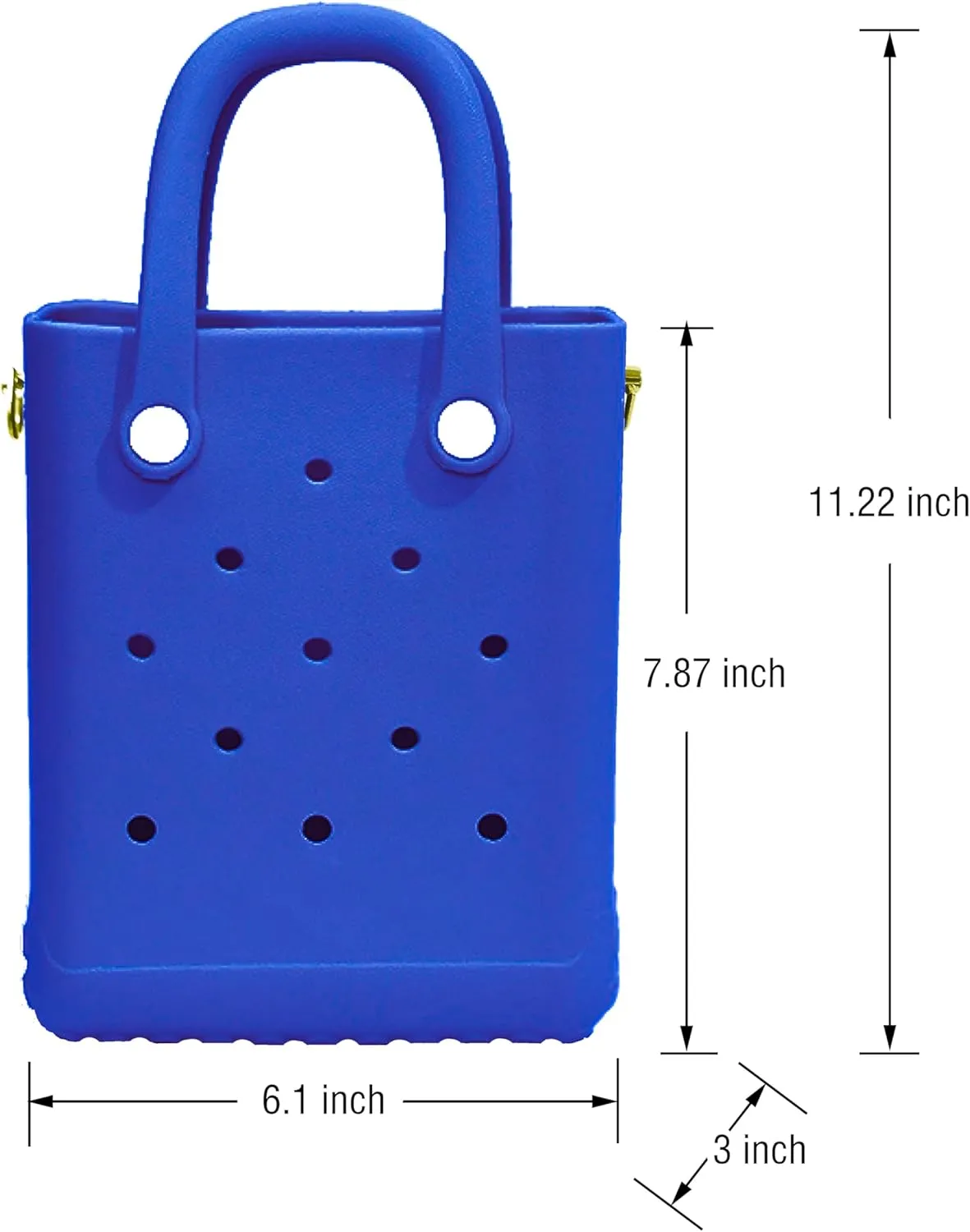 Rubber Beach Bag with Strap, Bitty EVA Tote Bag with 6 Sports Charms