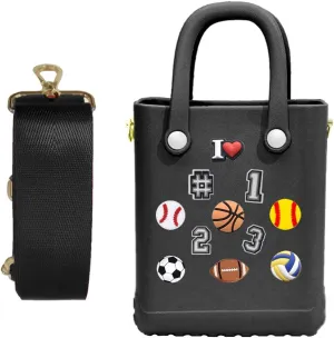 Rubber Beach Bag with Strap, Bitty EVA Tote Bag with 6 Sports Charms