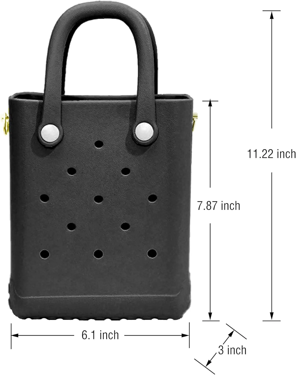 Rubber Beach Bag with Strap, Bitty EVA Tote Bag with 6 Sports Charms