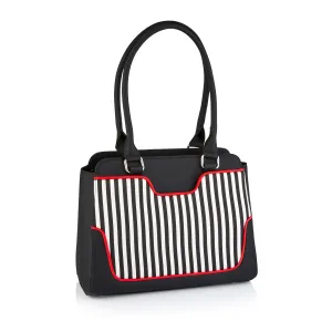 Ruby Shoo Tunis Black Stripe Large Bag (Matches Aisha Booties)