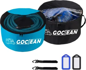 RV Sewer Hose Storage 2 Packs, Two-Way Zipper Closures and Visible Cover for RV Storage And Organization, Waterproof Accessories Bag for Garden Fresh Water Hoses Electrical Cords Camper Tools