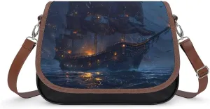 Sailboat Sailing on Sea Crossbody Bags for Women Trendy Shoulder Satchel Purses Messenger Bag