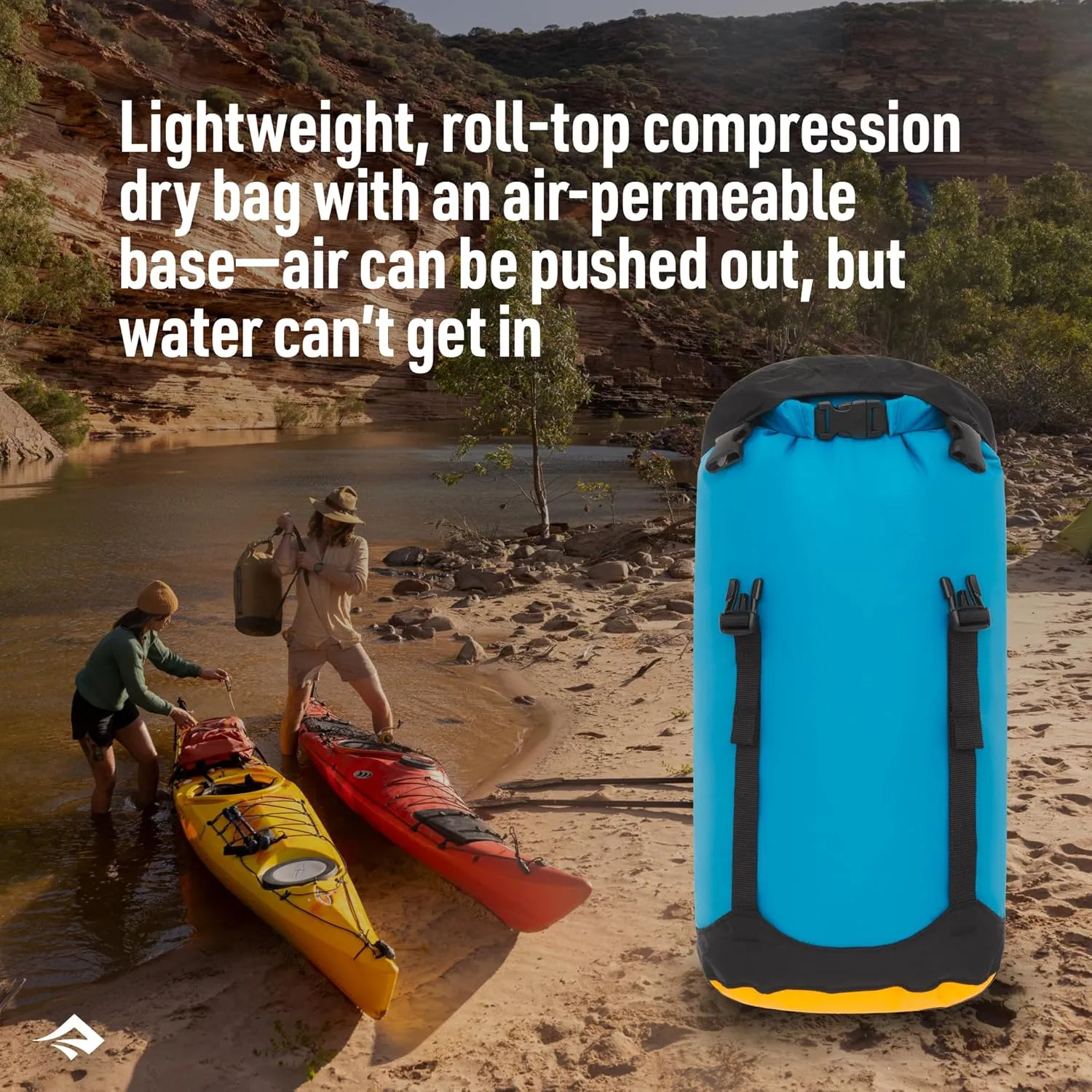 Sea to Summit eVac Compression Dry Bag, Waterproof Compression Sack, 35 Liter, High Rise Grey