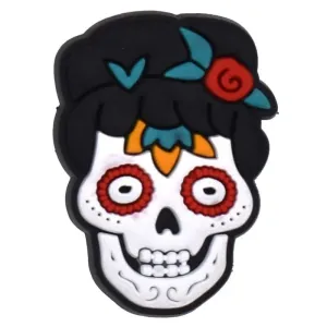Shoe charm - Mexican black hair skull BC