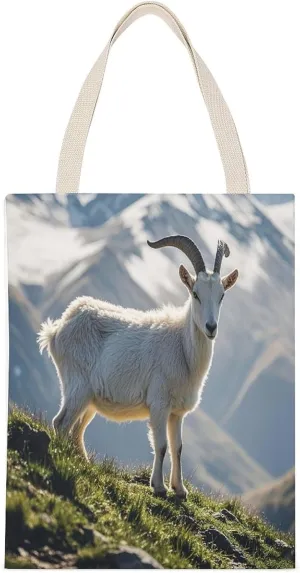 Shoulder Bag, Goat on Hillside Printed Tote Bag,reusable Color Shopping Bag,fitness Tote Bag,adult Tote Bag