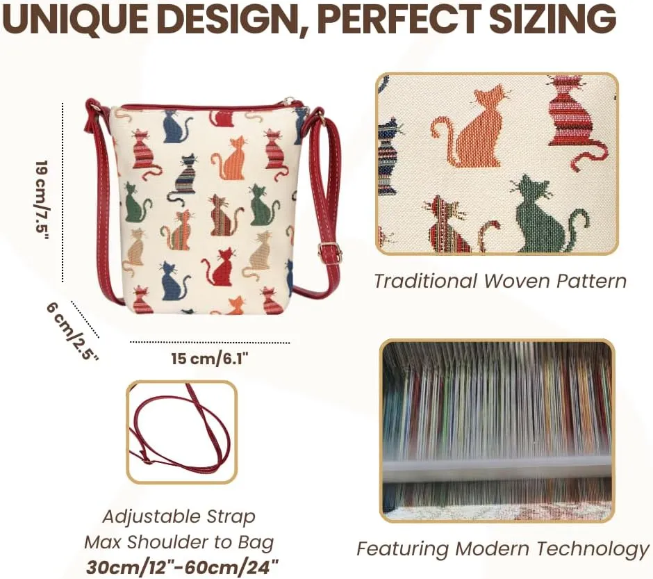 Signare Tapestry Cross-body Satchel Bag/Lightweight Purse