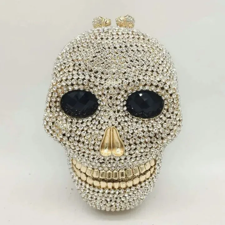 Skull Clutch Bag - Halloween Women's Crystal Party Clutch Bag