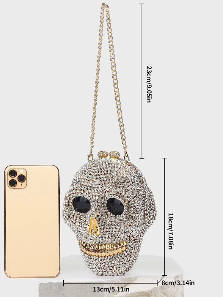 Skull Clutch Bag - Halloween Women's Crystal Party Clutch Bag