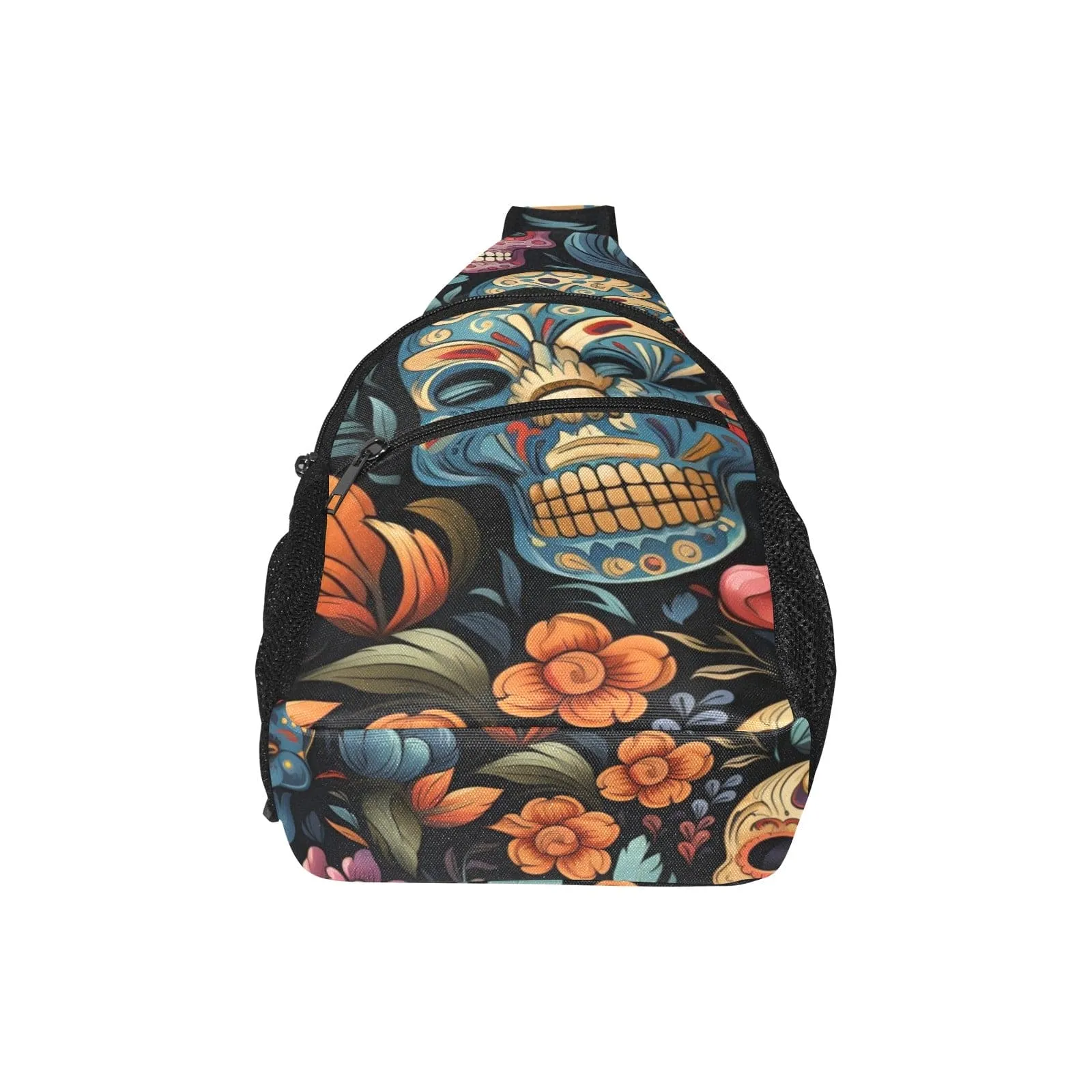 Skull Floral Chest Bag