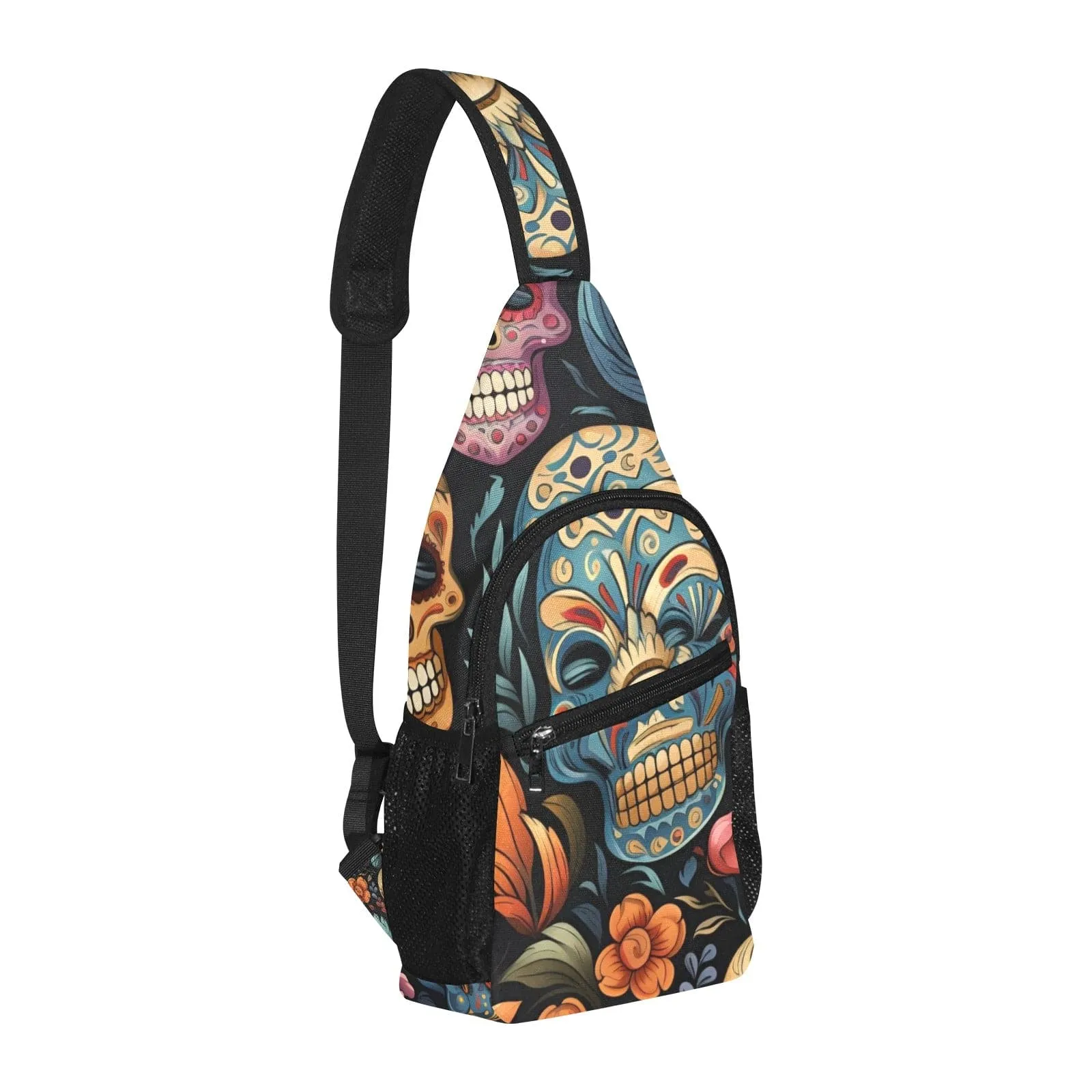 Skull Floral Chest Bag