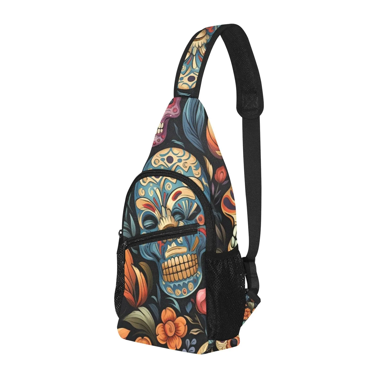 Skull Floral Chest Bag