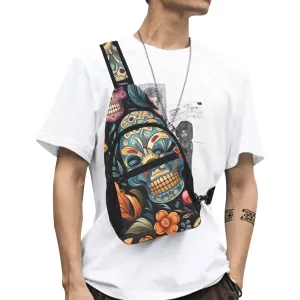 Skull Floral Chest Bag