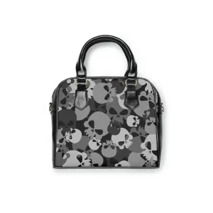 Skull Gray Camo Shoulder Handbag