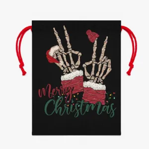Skull Merry Christmas Linen Bag