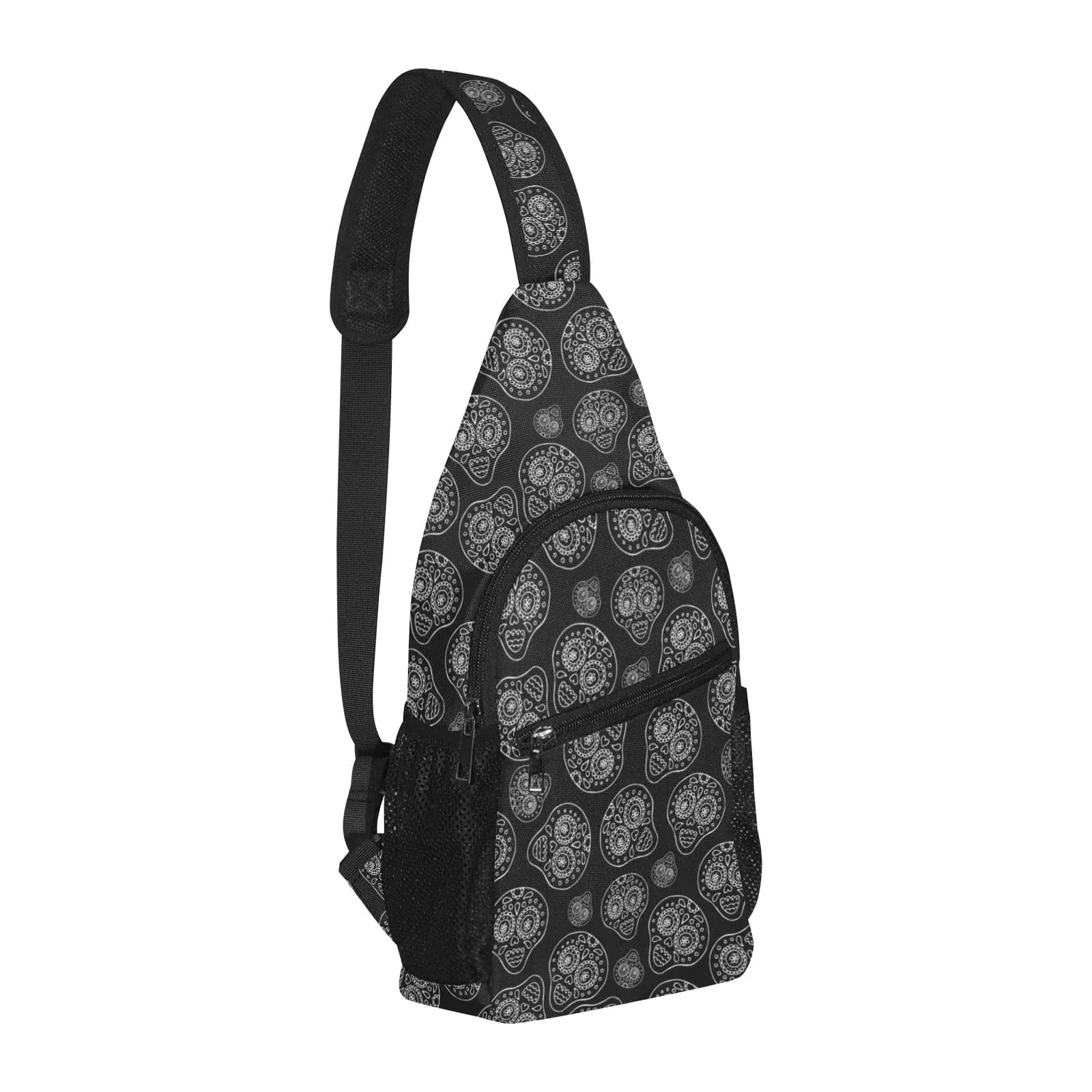 Skull Print Nylon Versatile Chest Bag