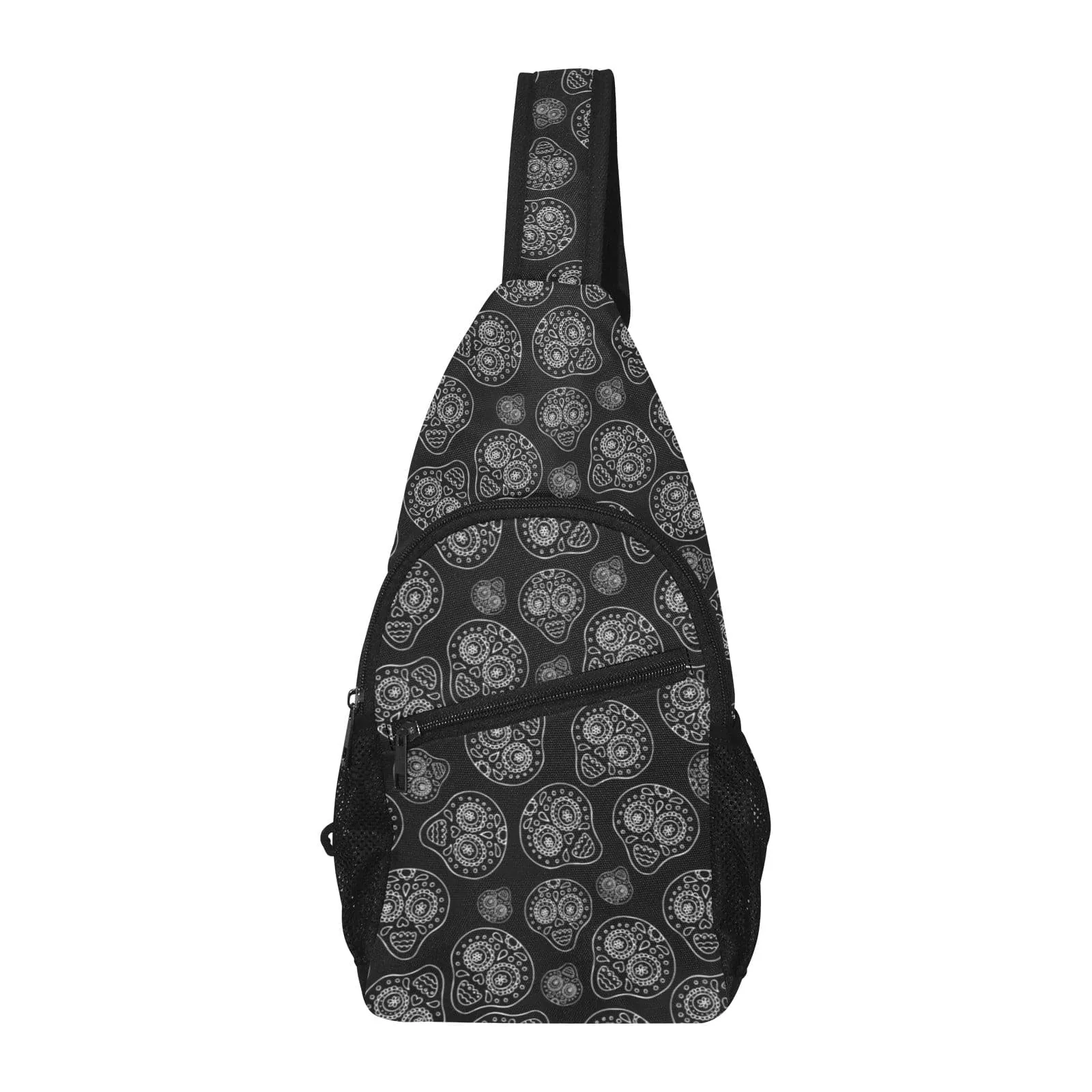 Skull Print Nylon Versatile Chest Bag