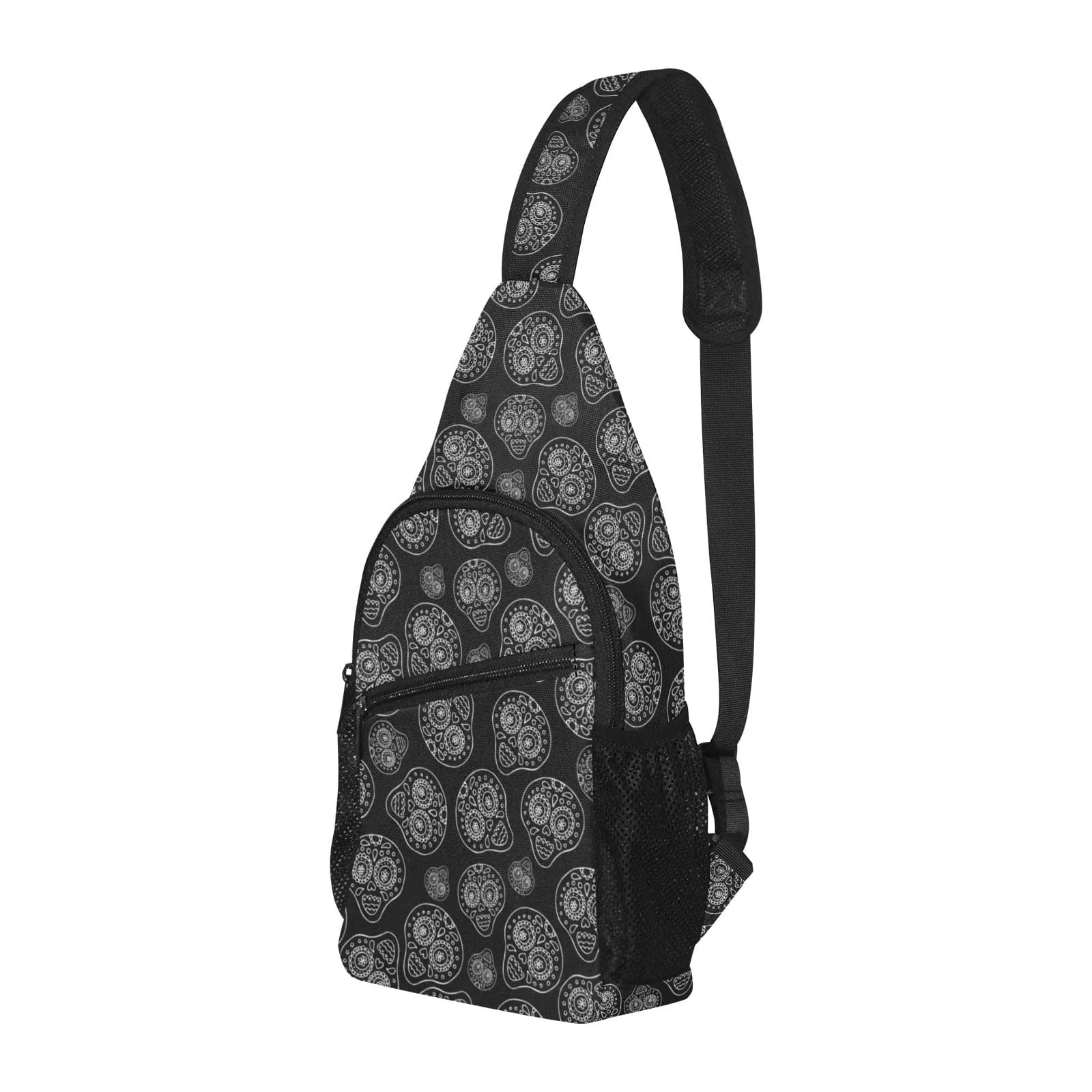 Skull Print Nylon Versatile Chest Bag
