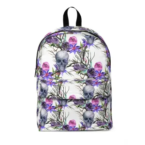 Skull Purple Floral Unisex Classic Backpack