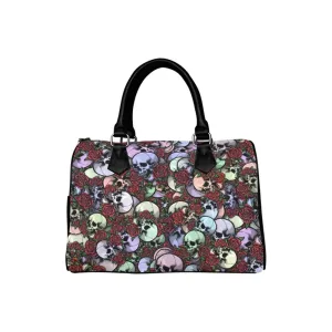 Skulls & Red Roses Barrel Type Handbag