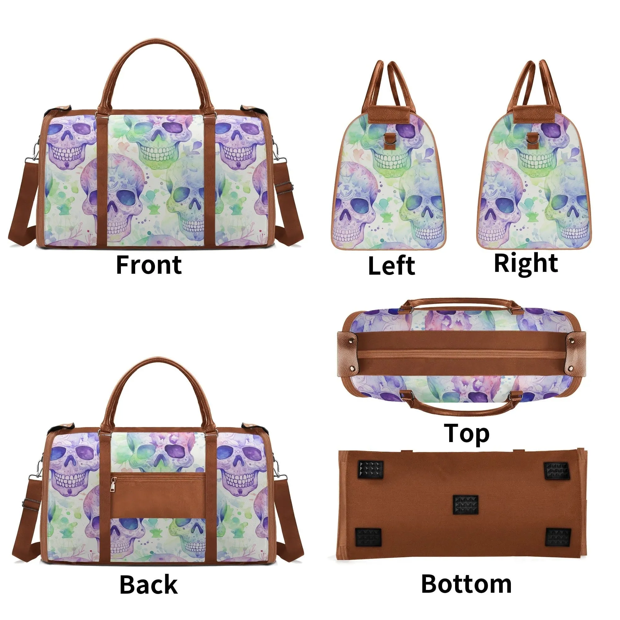 Skulls Fabric Duffle Bag Foldable Travel Bag