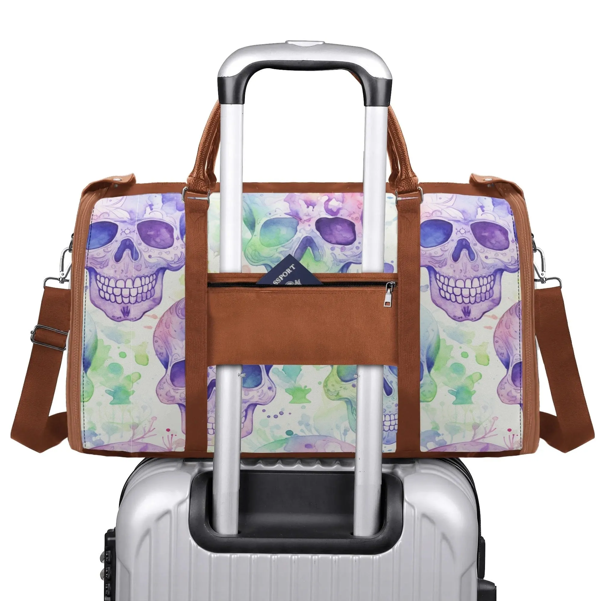 Skulls Fabric Duffle Bag Foldable Travel Bag