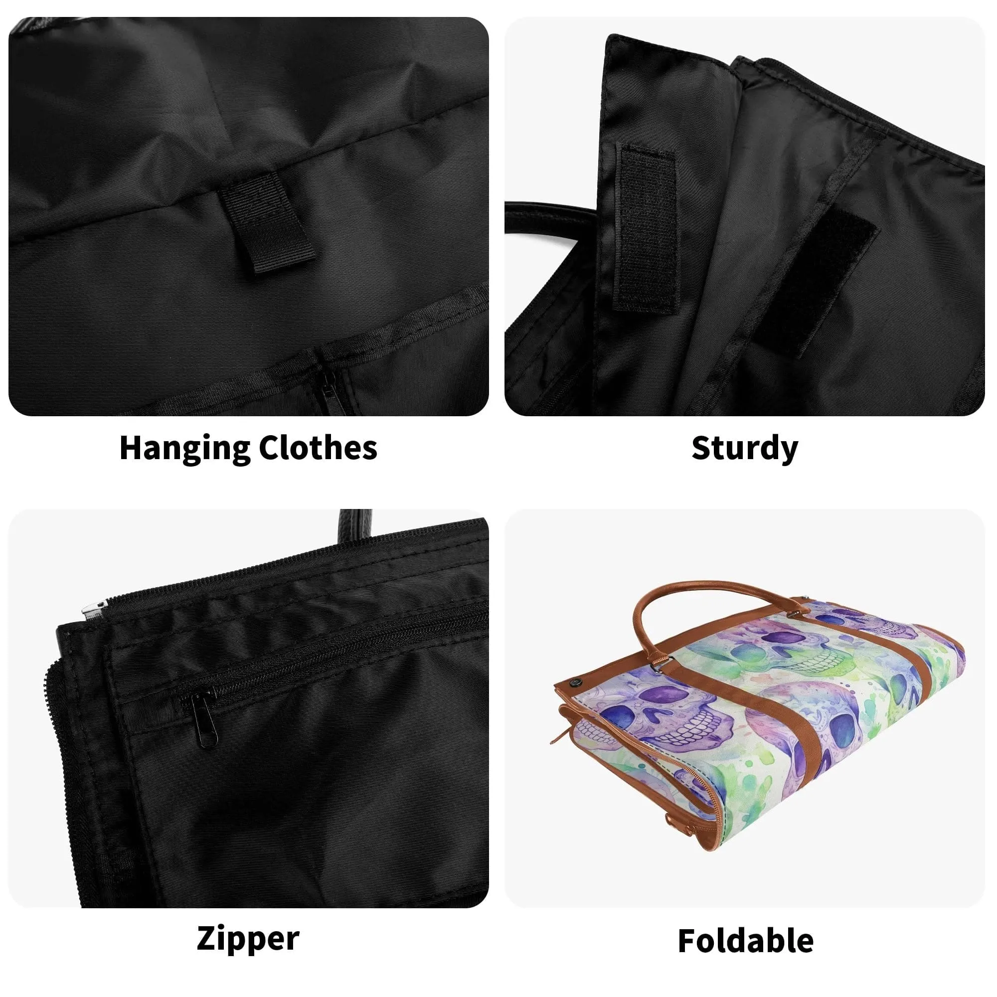 Skulls Fabric Duffle Bag Foldable Travel Bag