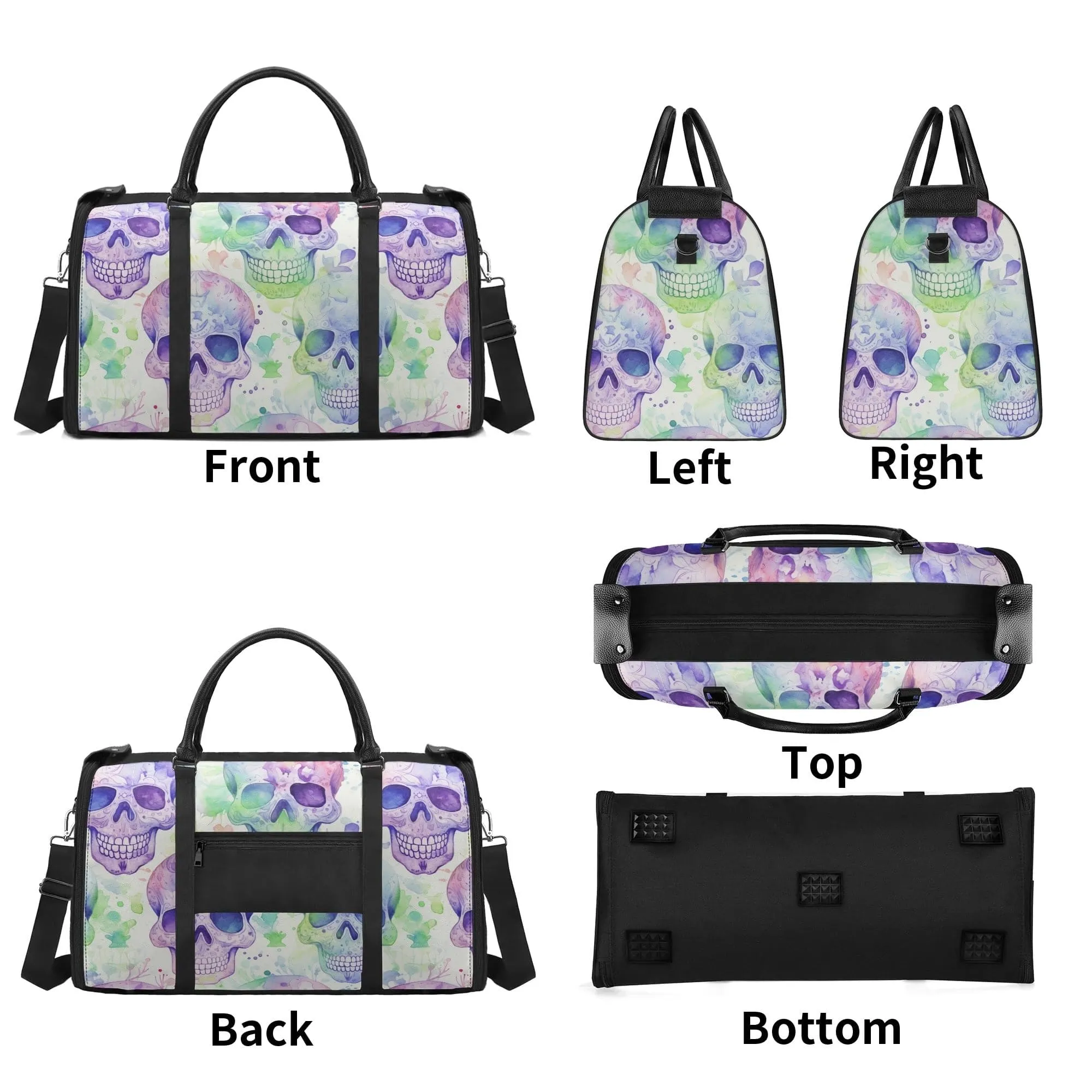 Skulls Fabric Duffle Bag Foldable Travel Bag