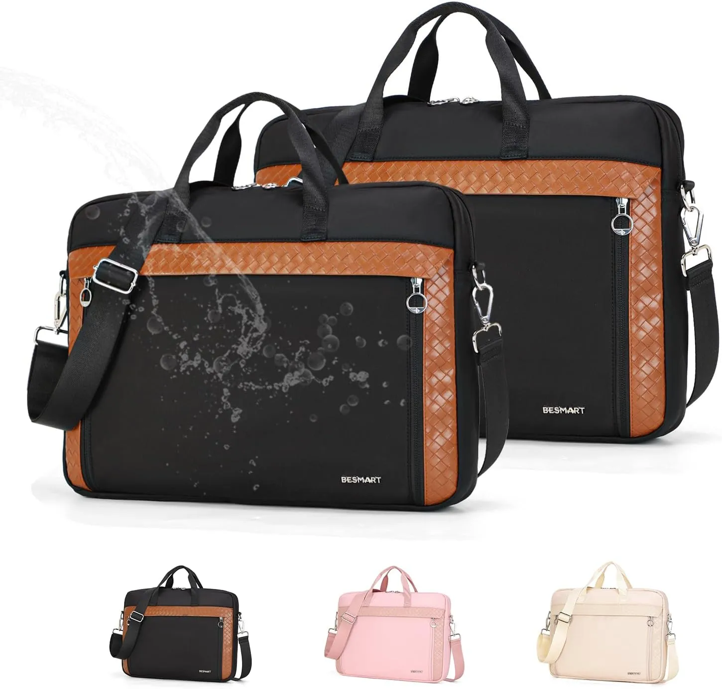 Slim Laptop Bag 15.6/17.3 Inch Laptop Briefcase for Women, Elegant Waterproof Shoulder Bags, Computer Messenger Bag
