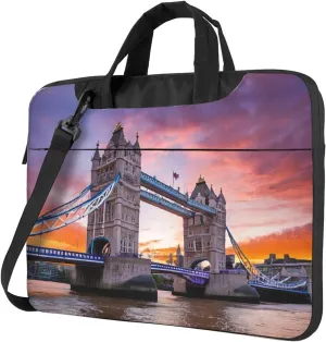 Slim Laptop Case with Strap Laptop Tote Bag Computer Messenger Bag Travel Essentials - Historic Old Tower Bridge London