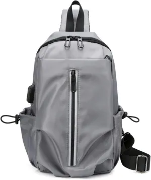 Sling Bag for Men and Women,Chest Bag Shoulder Backpack Waterproof Crossbody Backpack Hiking Daypack(Grey)